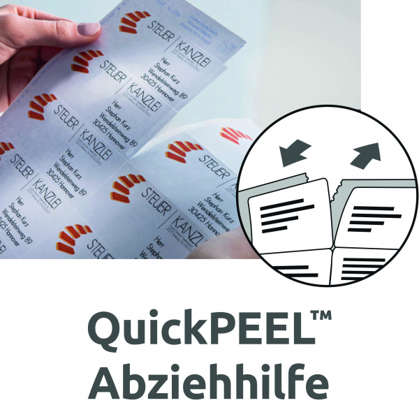 Этикетки А4 Avery Zweckform универсальные быстрого отклеивания QuickPEEL 48*21 мм, 52 этикетки на листе, 100 листов, белый, арт. 3650